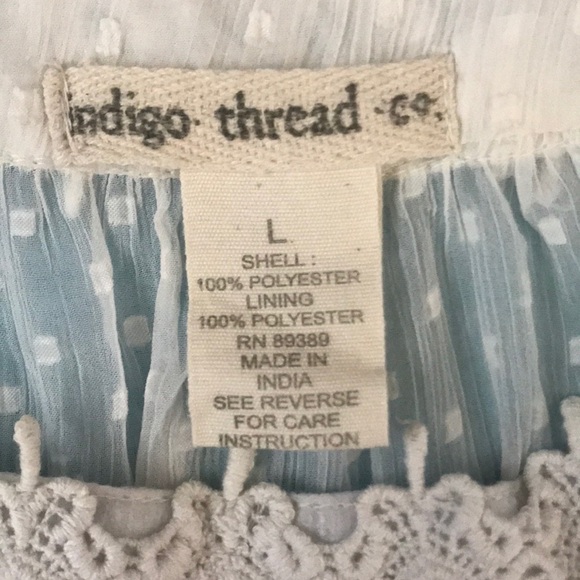 INDIGO Thread Co. vintage blouse white with sheer size L - Picture 3 of 8